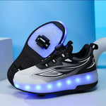 Load image into Gallery viewer, LED Roller Skate Shoes with Wheels ā Light-Up Roller Sneakers for Kids & Teens