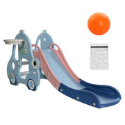 Indoor Slide for Kids with Basketball Ring – Sky Blue
