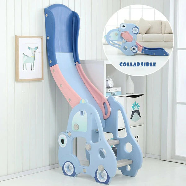 Indoor Slide for Kids with Basketball Ring – Sky Blue
