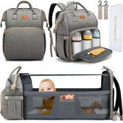 Waterproof Unisex Diaper Backpack – Multi-Pocket Baby Bag for Moms & Dads