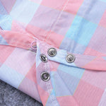 Load image into Gallery viewer, Bow Applique Check Print Onesie with Half Pants &amp; Suspenders Set for Kids