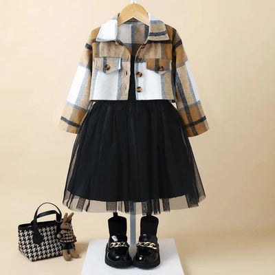 Toddler Girls Dress & Coat Outfit – Stylish Two-Piece Set
