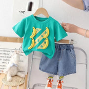 Boys T-Shirt and Denim Shorts Set – Soft Cotton Summer Wear