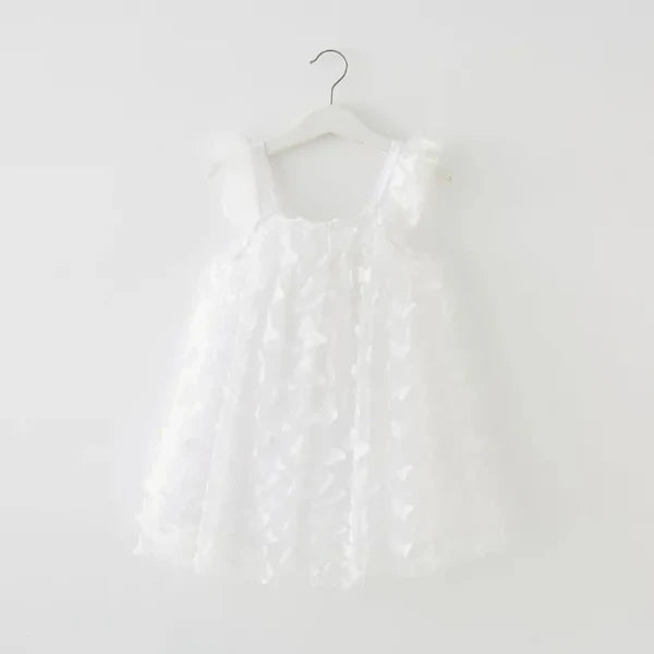 Baby Girl Butterfly Ruffled Sleeveless Party Dress