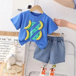 Load image into Gallery viewer, Boys T-Shirt and Denim Shorts Set – Soft Cotton Summer Wear