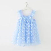 Baby Girl Butterfly Ruffled Sleeveless Party Dress