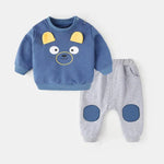 Load image into Gallery viewer, Kids Cute Cartoon Full-Sleeve Sweatshirt &amp; Pant Winter Set