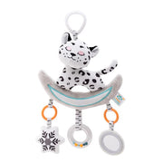 Snow Leopard & Zebra Hanging Soft Toy – Plush Baby Stroller Toy