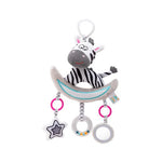 Load image into Gallery viewer, Snow Leopard &amp; Zebra Hanging Soft Toy – Plush Baby Stroller Toy