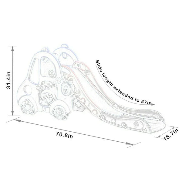 Indoor Slide for Kids with Basketball Ring – Sky Blue