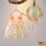 Load image into Gallery viewer, Baby Girl Sleeveless Floral Party Frock with Matching Hat – Festive Wear