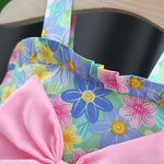 Load image into Gallery viewer, Baby Girl Ruffled Sleeveless Floral Dress with Large Bow – Casual Frock