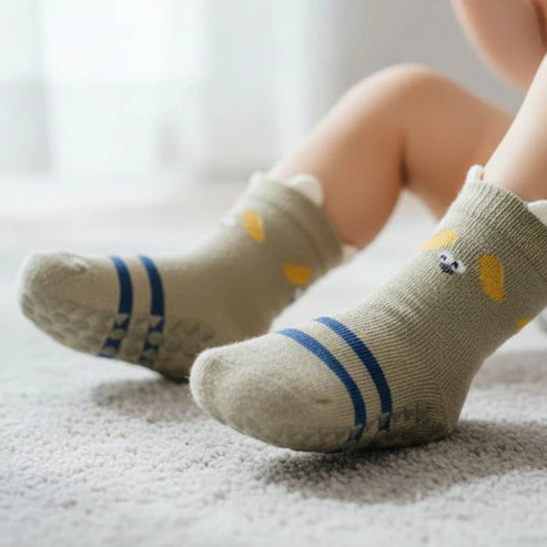Baby Non-Slip Socks – Anti-Skid Cotton Socks for Infants & Toddlers