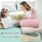 Soft Checkered Fleece Baby Blanket – Warm & Cozy for Newborns