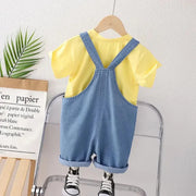 Baby T-Shirt & Dungaree Overall Set – Cute Smile Design