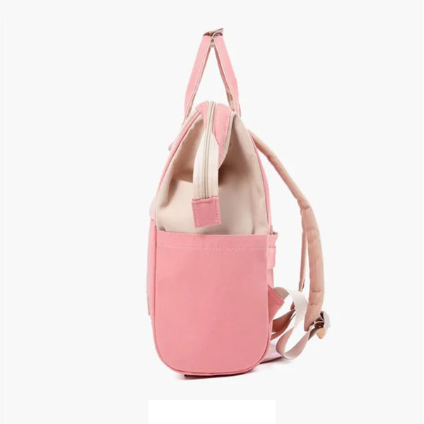 Stylish Pink Diaper Backpack for Moms – Waterproof Multi-Function Baby Travel Bag