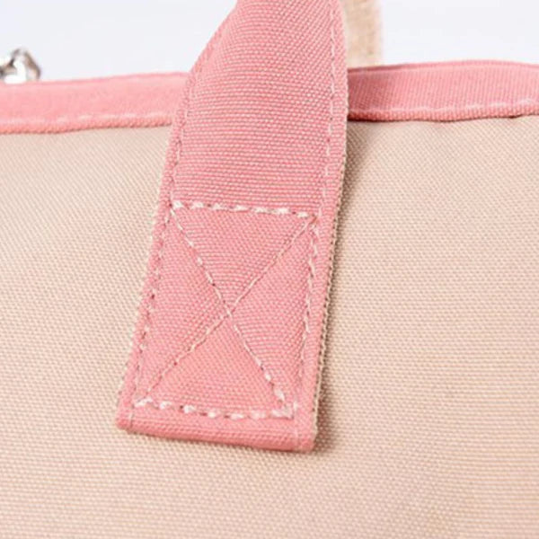 Stylish Pink Diaper Backpack for Moms – Waterproof Multi-Function Baby Travel Bag