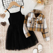 Toddler Girls Dress & Coat Outfit – Stylish Two-Piece Set