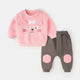 Kids Cute Cartoon Full-Sleeve Sweatshirt & Pant Winter Set