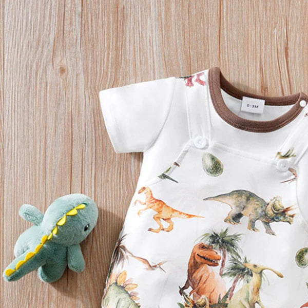 Jurassic Jungle Dinosaur Print Playsuit for Kids