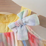 Load image into Gallery viewer, Girls Sleeveless Colorful Floral Print Flared Casual Frock