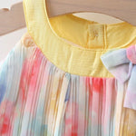 Load image into Gallery viewer, Girls Sleeveless Colorful Floral Print Flared Casual Frock