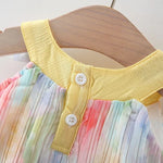 Load image into Gallery viewer, Girls Sleeveless Colorful Floral Print Flared Casual Frock