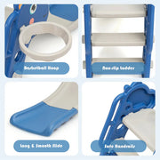 Indoor Slide for Kids with Basketball Ring – Pink | Safe Play Slide