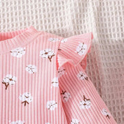 Girls Floral Print Full Sleeves Flare Co-Ord Outfit