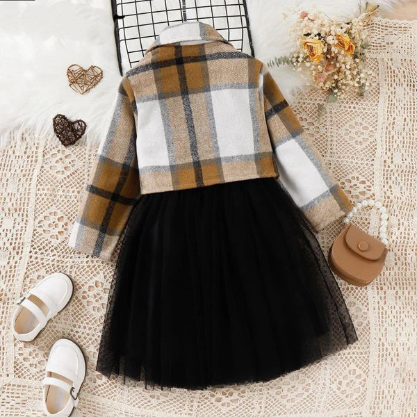 Toddler Girls Dress & Coat Outfit – Stylish Two-Piece Set