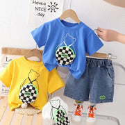 Boys Short Sleeve Dress Set – Stylish Casual Outfit for Kids