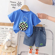 Boys Short Sleeve Dress Set – Stylish Casual Outfit for Kids