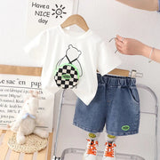 Boys Short Sleeve Dress Set – Stylish Casual Outfit for Kids