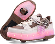 Kids LED Roller Shoes with Wheels – Light-Up Skate Sneakers for Boys & Girls