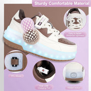 Kids LED Roller Shoes with Wheels – Light-Up Skate Sneakers for Boys & Girls