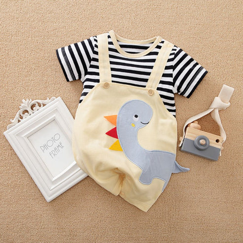 Dinosaur Design Half Sleeve Romper for Kids – Soft & Comfortable