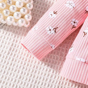 Girls Floral Print Full Sleeves Flare Co-Ord Outfit