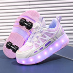Load image into Gallery viewer, Kids LED Roller Shoes with Wheels – Light-Up Skate Sneakers for Boys &amp; Girls