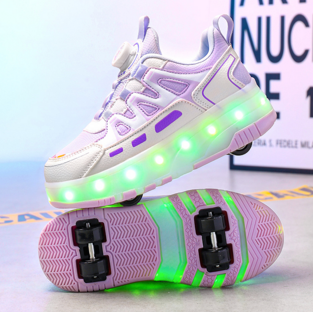 Kids LED Roller Shoes with Wheels – Light-Up Skate Sneakers for Boys & Girls