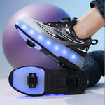Load image into Gallery viewer, LED Roller Skate Shoes with Wheels – Light-Up Roller Sneakers for Kids &amp; Teens
