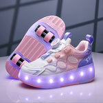 Load image into Gallery viewer, Kids LED Roller Skate Shoes with Wheels – Light-Up Rolling Sneakers for Girls