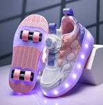 Load image into Gallery viewer, Kids LED Roller Skate Shoes with Wheels – Light-Up Rolling Sneakers for Girls