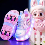 Load image into Gallery viewer, Kids LED Roller Shoes with Wheels – Light-Up Skate Sneakers for Boys &amp; Girls
