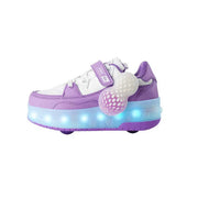 Kids LED Roller Shoes with Retractable Wheels – Light Up Skate Sneakers for Boys & Girls