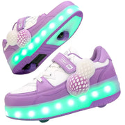Kids LED Roller Shoes with Retractable Wheels – Light Up Skate Sneakers for Boys & Girls